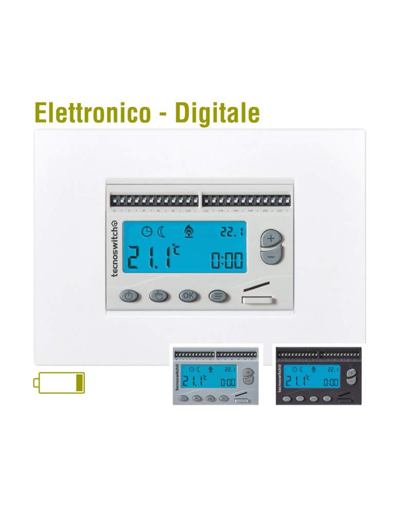 Cronotermostato Giornaliero Digitale Da Incasso 503 Cromato TECNOSWITCH - CR315CR