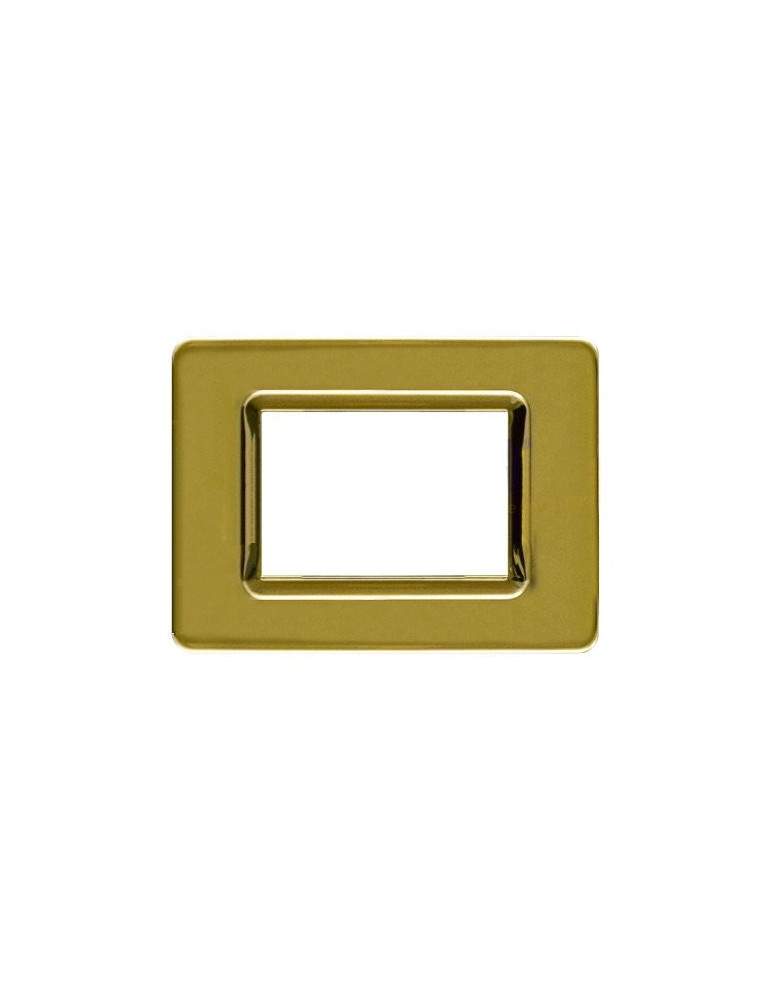 Placca Cornice TECNOPOLIMERO 44 Ottone 3Mod AVE - 44PY03OT