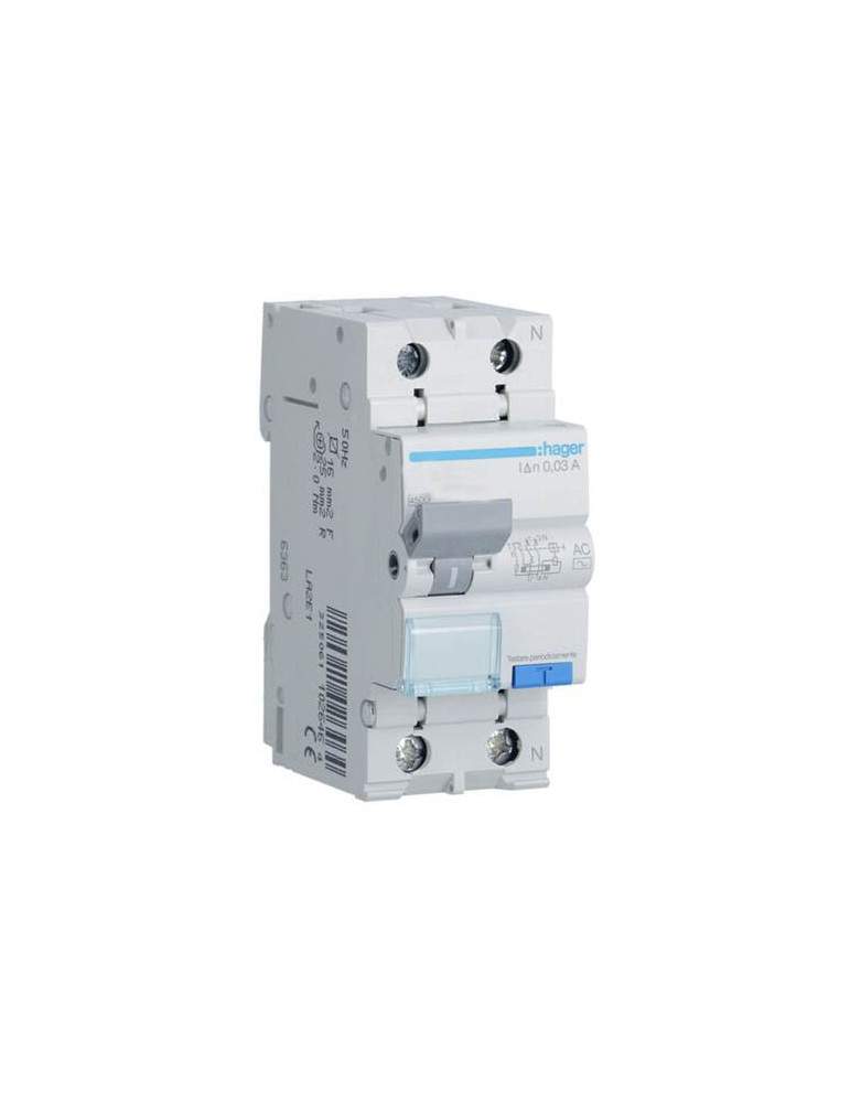 Interruttore Magnetotermico Automatico Differenziale 1p+N 10A C 4.5Ka 30Ma AC 2M HAGER - ADC810H