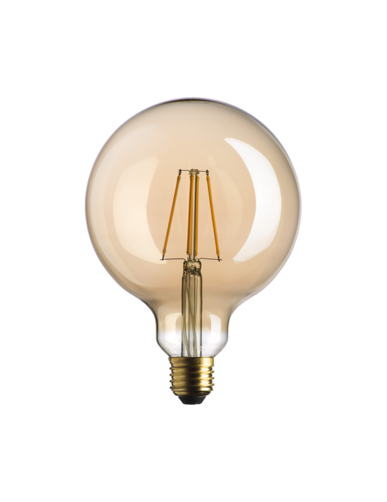 Lampada Led Globo 125Stick Gold Vintage Retrò Vetro Ambra Luce Calda E27 2500K 7W 725Lumen Shot BOT LIGHTING - WlLD4008X2G