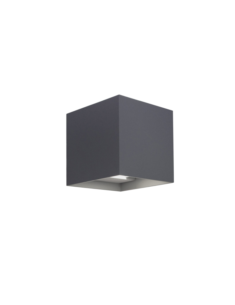 Applique LED Da Muro Quadrata Interno/Esterno Alluminio Antracite 2x5W Marbella Squared Shot BOT LIGHTING - MARBELLA10GQK