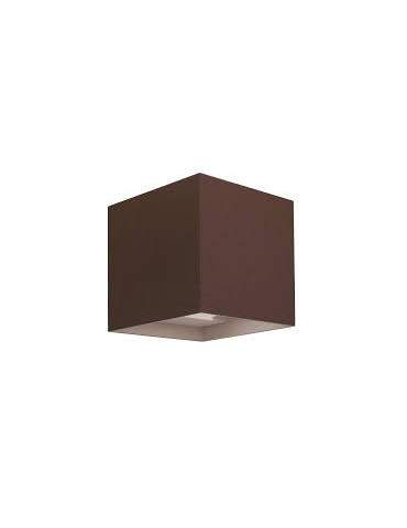 Applique LED Da Muro Quadrata Interno/Esterno Alluminio Corten Fascio 2x5W Marbella Squared Shot BOT LIGHTING - MARBELLA10CQK