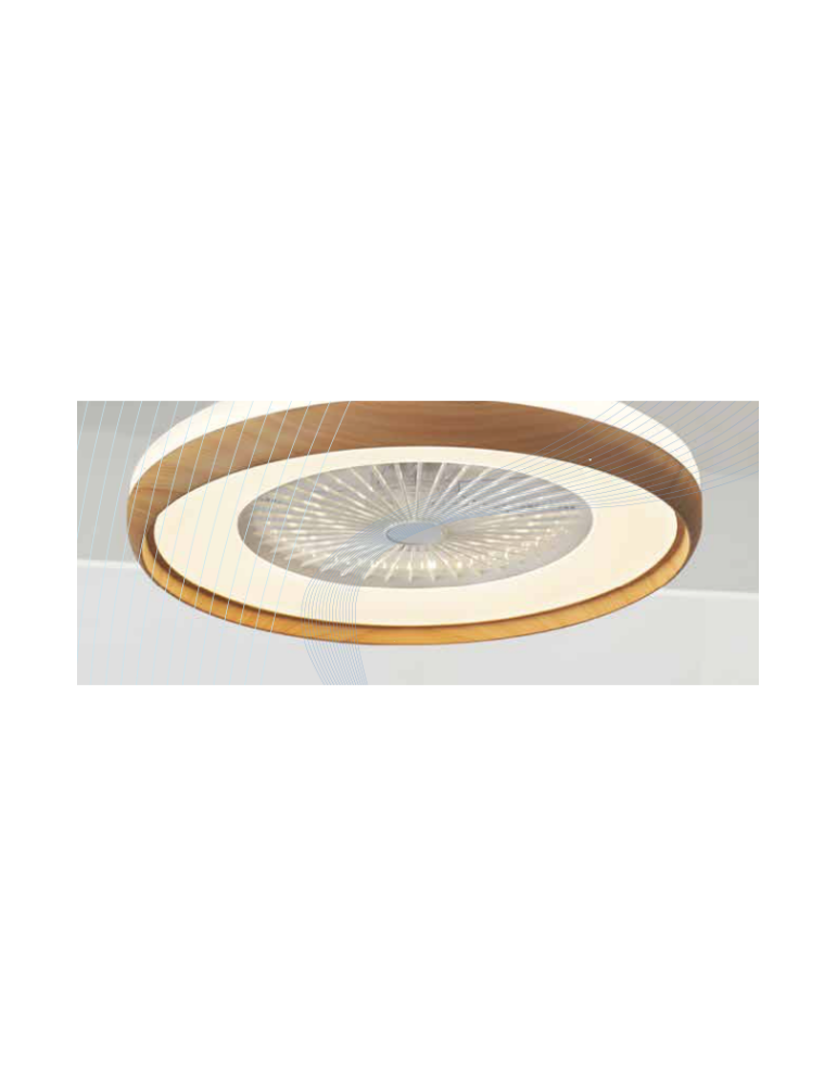Ventilatore Arredo Da Soffitto ATOLLO 3 Con Luce Led E Telecomando Legno Bianco Silver  60cm CFG - EV118