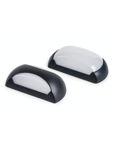 Plafoniera Applique Lampada Stagna Da Parete/Soffitto Ely Led Con Cover Luce Bianca 4000K 12W Nero LAMPO - ELY12WNEBN