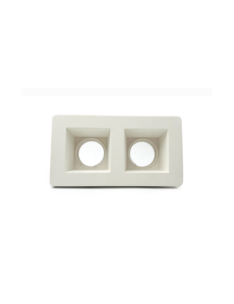 Faretto Doppio Ad Incasso Quadrato Visuale Quadrata In Gesso Per Soffitto Con Portalampada Per GU10 STONE - 9044