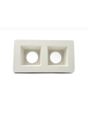 Faretto Doppio Ad Incasso Quadrato Visuale Quadrata In Gesso Per Soffitto Con Portalampada Per GU10 STONE - 9044