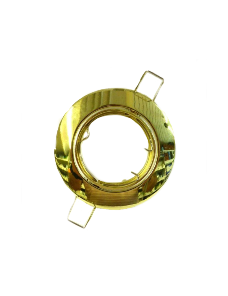 Faretto Ad Incasso Soffitto Tondo IP20 GU10 Fisso In Alluminio  Oro Lucido Con Portalampada STONE - 8005/OL