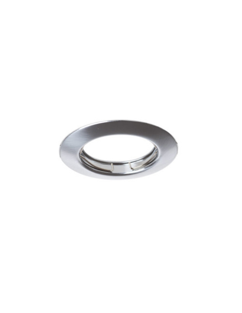 Faretto Ad Incasso Soffitto Tondo IP20 GU10 Fisso In Alluminio Nichel Satinato Con Portalampada STONE - 8005/NS