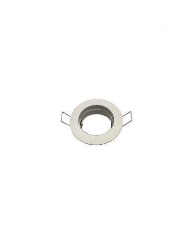 Faretto Ad Incasso Soffitto Tondo IP20 GU10 Fisso In Alluminio Bianco Con Portalampada STONE - 8005/B