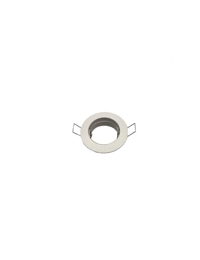Faretto Ad Incasso Soffitto Tondo IP20 GU10 Fisso In Alluminio Bianco Con Portalampada STONE - 8005/B