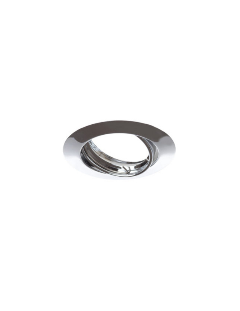 Faretto Ad Incasso Soffitto Tondo IP20 GU10 Orientabile In Alluminio Cromo Lucido Con Portalampada STONE - 8006/CL