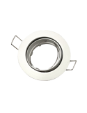 Faretto Ad Incasso Soffitto Tondo IP20 GU10 Orientabile In Alluminio Bianco Con Portalampada STONE - 8006/B