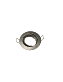 Faretto Ad Incasso Soffitto Tondo IP20 GU10 Orientabile In Alluminio Nichel Cromo Satinato Con Portalampada STONE - 8006/CS