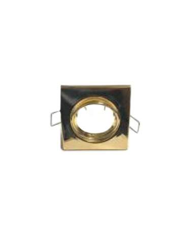 Faretto Ad Incasso Soffitto Quadrato IP20 GU10 Orientabile In Alluminio Oro Lucido Con Portalampada STONE - 8008/OL