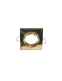 Faretto Ad Incasso Soffitto Quadrato IP20 GU10 Orientabile In Alluminio Oro Lucido Con Portalampada STONE - 8008/OL
