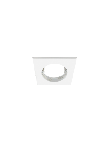 Faretto Ad Incasso Soffitto Quadrato IP20 GU10 Fisso In Alluminio Bianco Con Portalampada STONE - 8007/B
