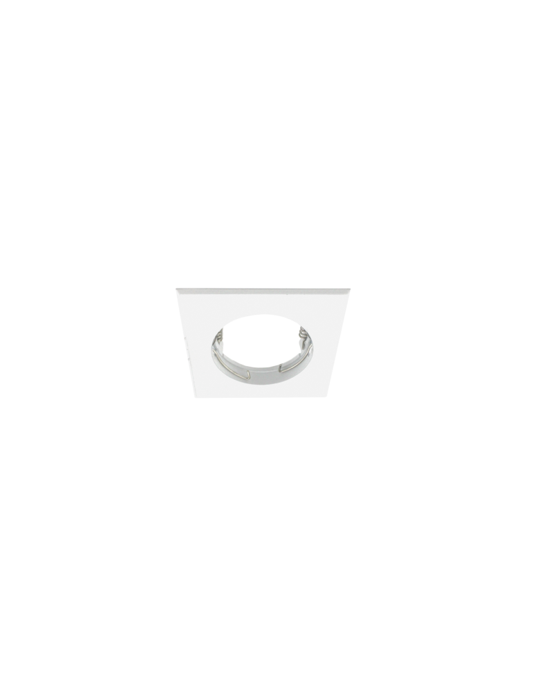 Faretto Ad Incasso Soffitto Quadrato IP20 GU10 Fisso In Alluminio Bianco Con Portalampada STONE - 8007/B