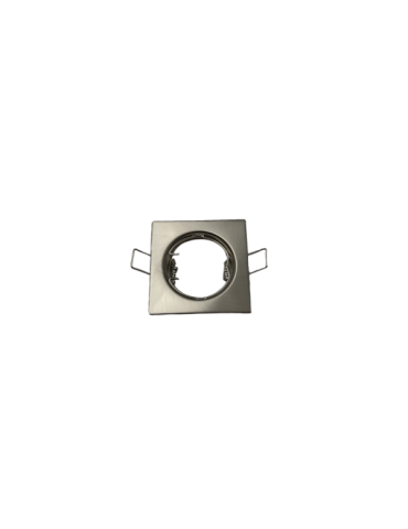 Faretto Ad Incasso Soffitto Quadrato IP20 GU10 Fisso In Alluminio Cromo Satinato Con Portalampada STONE - 8007/CS