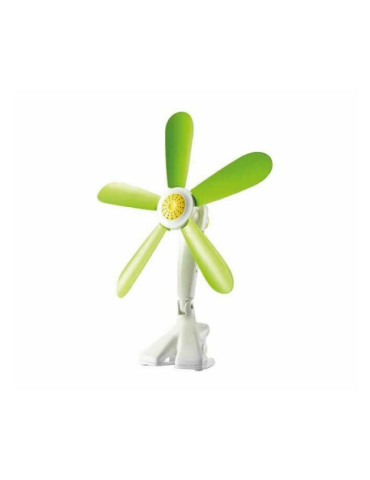Ventilatore Da Tavolo E Parete MARGARITA Senza Griglia Con Clip Colorato Bianco Verde Giallo CFG - EV058