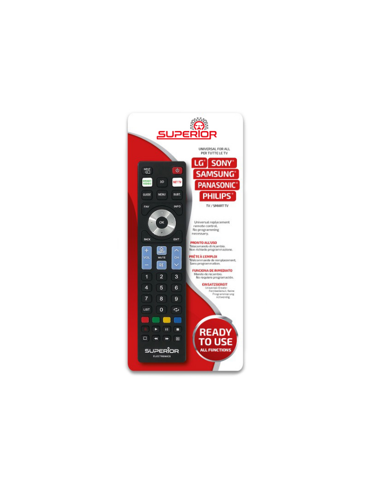 Telecomando Universale Per Smart TV LG Samsung Sony Philips E Panasonic SUPERIOR ELECTRONICS - TRB019