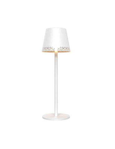 SOPHIE Lampada Da Tavolo Metallo Ricaricabile Dimmerabile Testa Traforata Bianca CFG - EL125