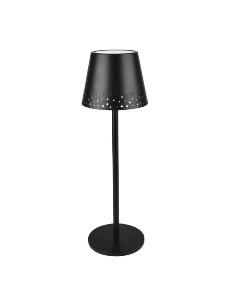 SOPHIE Lampada Da Tavolo Metallo Ricaricabile Testa Traforata Nera CFG - EL124