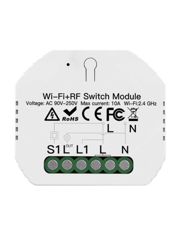 Relè Controllo Luci Smart Wi-fi 220Vac Tuya ELCART - 36/05300-00