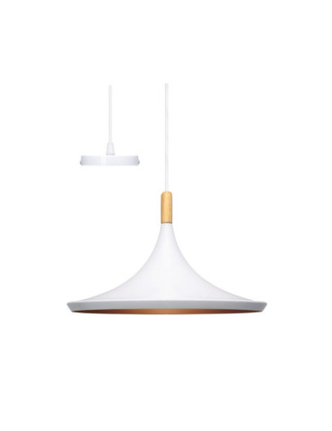 Lampadario Circolare Bianco E Oro Decorativo E27 ALVERLAMP - LCO7004