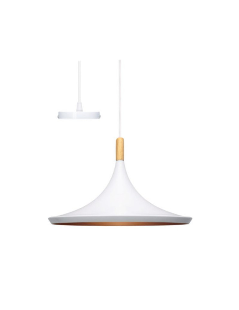 Lampadario Circolare Bianco E Oro Decorativo E27 ALVERLAMP - LCO7004