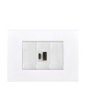 Caricatore USB Per Ave Domus S44 Tipo A+C PD 20W Bianco lucido TECNOSWITCH - KS312PU 96-400-04