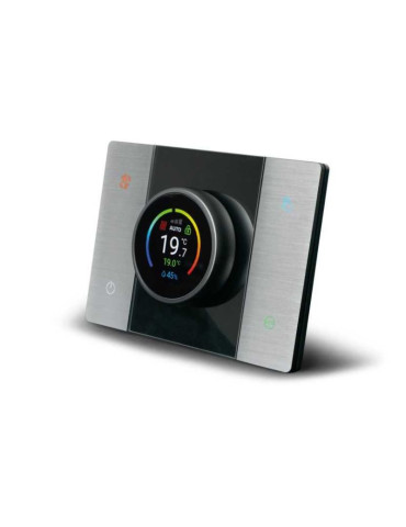 Cronotermostato Smart Connesso T44 Con Rilevazione Umidità Ambiente Alluminio Naturale Satinato AVE - 443CRTALS-W