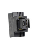 Alimentatore Da Incasso KEYSTONE Nero Compatto Presa Usb-A-C 3a 20W FANTON - 82904