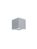 Applique Da Parete In Alluminio 20W MARBELLA BIG SQUARED Grigio Marina Doppia Emissione BOT LIGTHING - MARBELLA20MQK