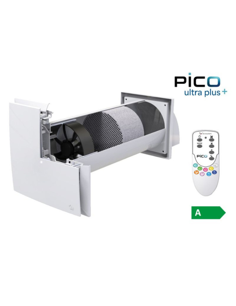 PICO ULTRA PLUS + 45 Aspiratore/Estrattore Statico Con Recupero Di Calore A Parete TECNOSYSTEMI - ACD100070