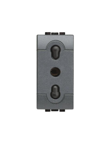 Presa Bipasso 2P+T 10A e 16A Antracite Living Light BTICINO - L4180