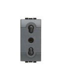 Presa Bipasso 2P+T 10A e 16A Antracite Living Light BTICINO - L4180