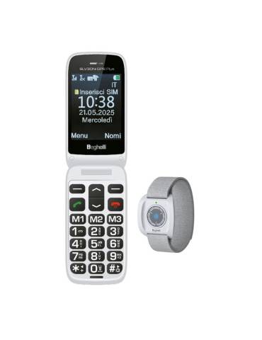 Telefono Salvavita Phone SLV30N-GPS Plus Silver + Braccialetto Band Plus BEGHELLI - 9204N